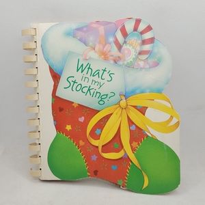 Vintage 1989 Christmas Holiday Book Spiral Bound Touch and Feel Toddler Child.